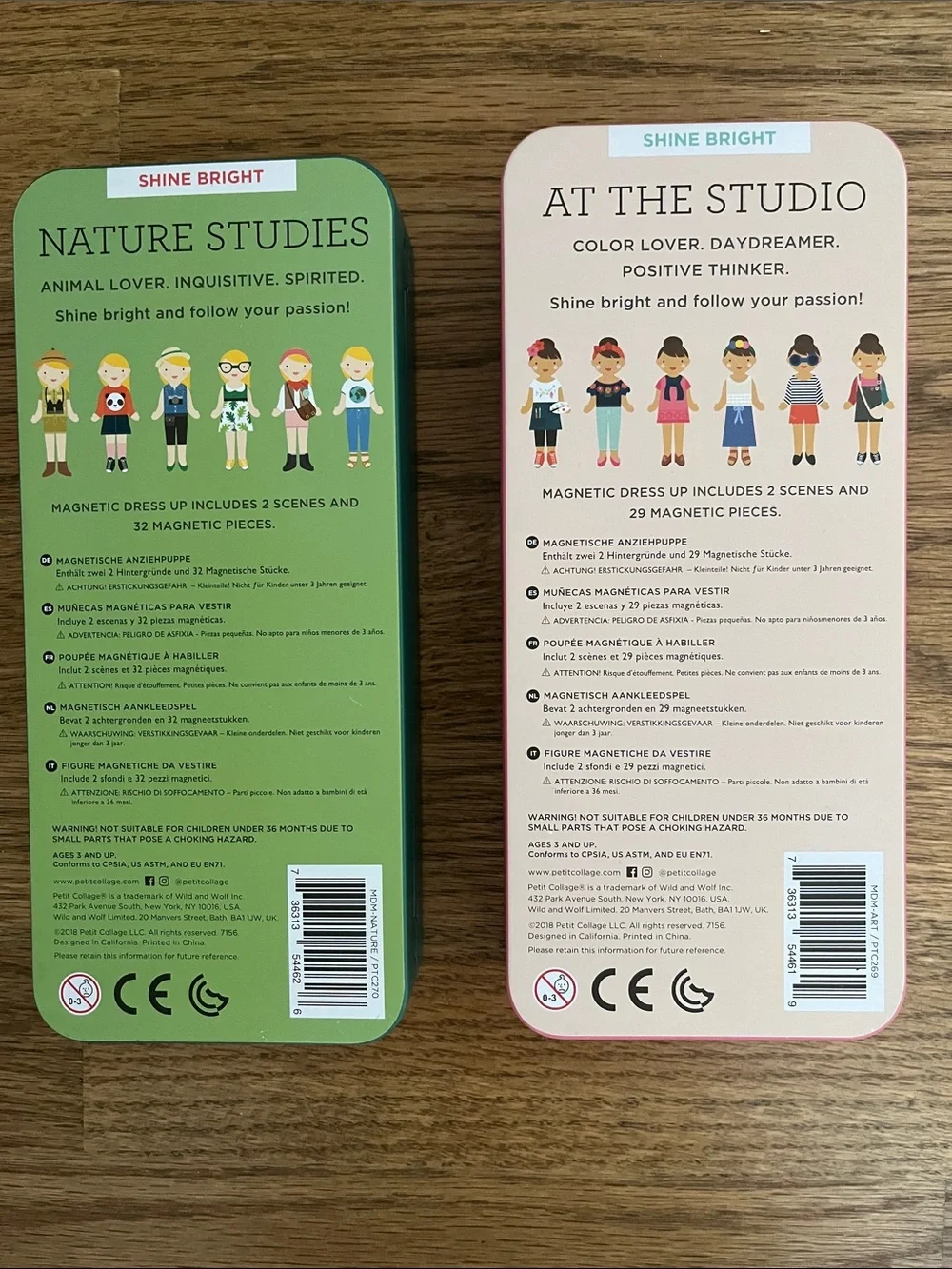 Petit Collage Magnetic Dress-Up Tin Set — Nature Studies & At The Studio